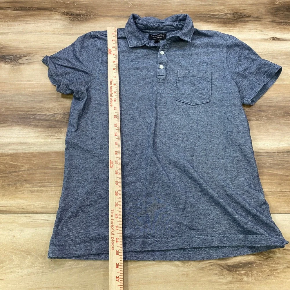 Banana Republic Polo Shirt Mens Medium Gray Cotton Wicking Pique Classic Heather